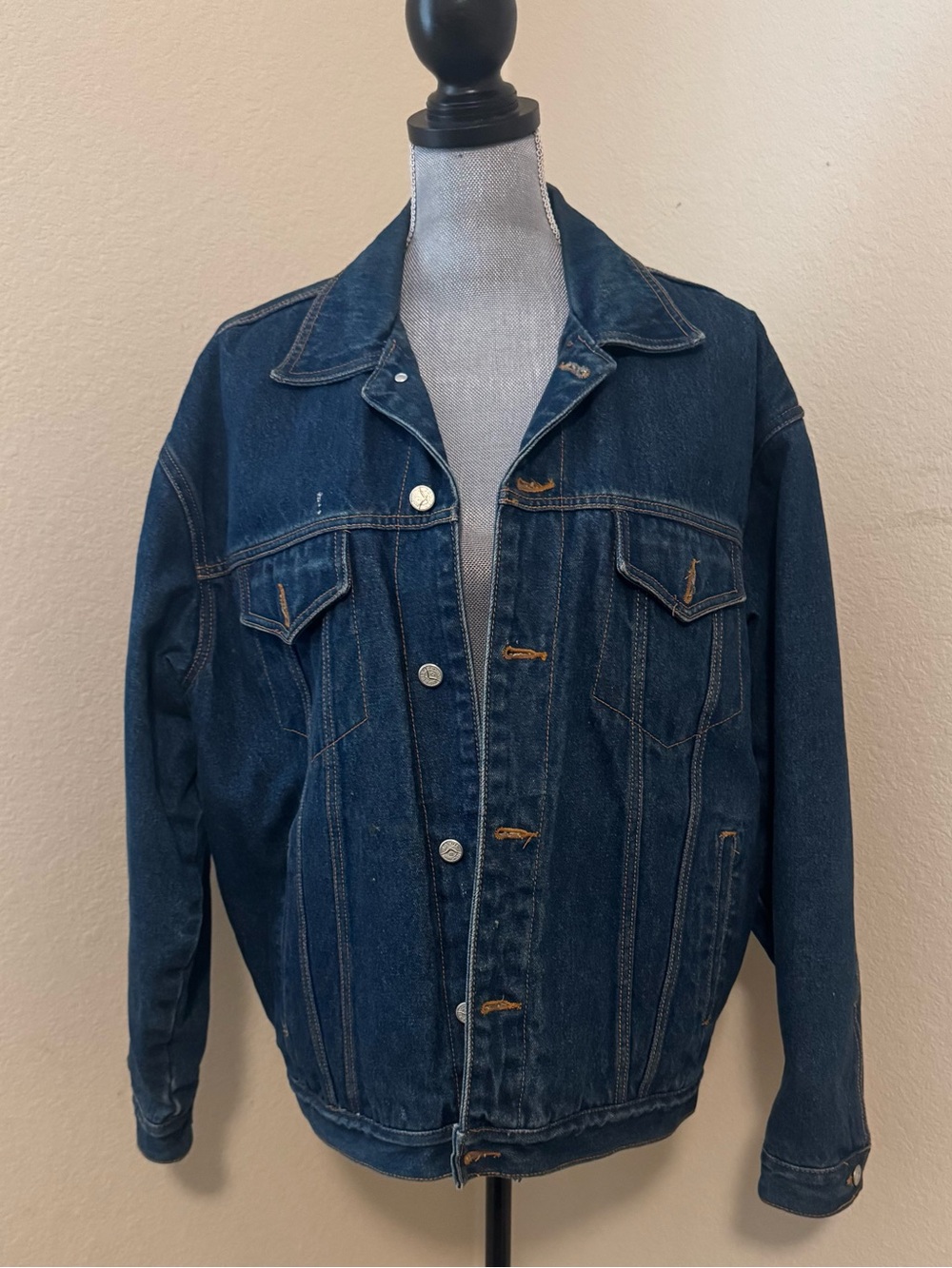 Classic Men's Denim Jacket - Dark Blue
